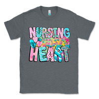 Charcoal Heather Nursing is a work of heart Classic Tee - CowhideDigitalArt