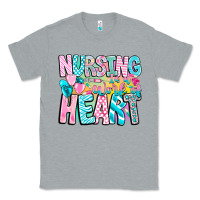 Heather Grey Nursing is a work of heart Classic Tee - CowhideDigitalArt