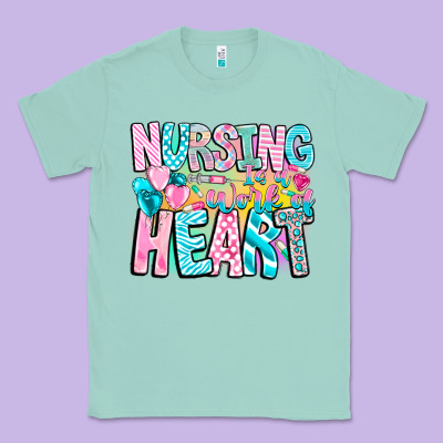 Nursing Is A Work Of Heart Classic Tee Designed By Cowhidedigitalart
