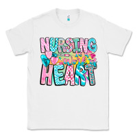White Nursing is a work of heart Classic Tee - CowhideDigitalArt