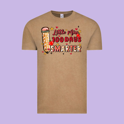 Little Miss 100 Days Smarter Vintage Tee Designed By Maliassmallbusiness