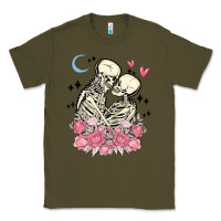 Army Green the lovers skeletons Classic Tee - MaliasSmallBusiness