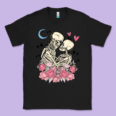The Lovers Skeletons Classic Tee Designed By Maliassmallbusiness