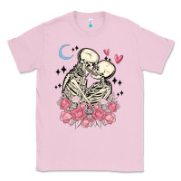 Bubblegum Pink the lovers skeletons Classic Tee - MaliasSmallBusiness
