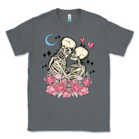 Charcoal Heather the lovers skeletons Classic Tee - MaliasSmallBusiness
