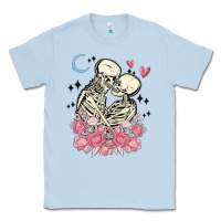 Dusty Blue the lovers skeletons Classic Tee - MaliasSmallBusiness