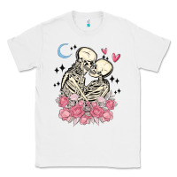 White the lovers skeletons Classic Tee - MaliasSmallBusiness