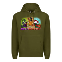 Army Green happy hallothanksmas gnomes Premium Hoodie - CowGirlArtShop