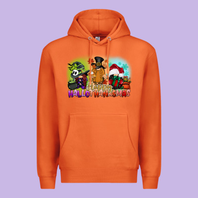 Happy Hallothanksmas Gnomes Premium Hoodie Designed By Cowgirlartshop