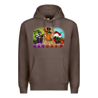 Coffee happy hallothanksmas gnomes Premium Hoodie - CowGirlArtShop