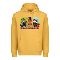 Mustard happy hallothanksmas gnomes Premium Hoodie - CowGirlArtShop