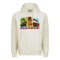 Oatmeal Heather happy hallothanksmas gnomes Premium Hoodie - CowGirlArtShop