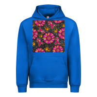Cobalt breast cancer sunflower seamless pattern Urban Hoodie - BundleAndBundleShop