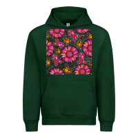 Forest Green breast cancer sunflower seamless pattern Urban Hoodie - BundleAndBundleShop