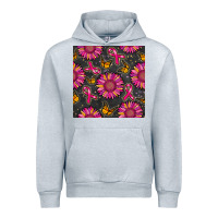 Heather Grey breast cancer sunflower seamless pattern Urban Hoodie - BundleAndBundleShop