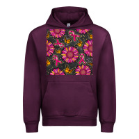 Mauve Wine breast cancer sunflower seamless pattern Urban Hoodie - BundleAndBundleShop