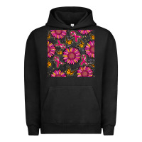 Pigment Black breast cancer sunflower seamless pattern Urban Hoodie - BundleAndBundleShop