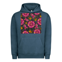 Pigment Midnight Navy breast cancer sunflower seamless pattern Urban Hoodie - BundleAndBundleShop