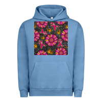 Pigment Pebble Blue breast cancer sunflower seamless pattern Urban Hoodie - BundleAndBundleShop