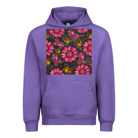 Tulip breast cancer sunflower seamless pattern Urban Hoodie - BundleAndBundleShop