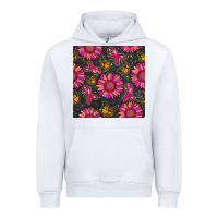 White breast cancer sunflower seamless pattern Urban Hoodie - BundleAndBundleShop