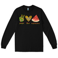Black peace love watermelon Long Sleeve Tee - JahusDesignShop