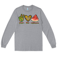 Heather Grey peace love watermelon Long Sleeve Tee - JahusDesignShop