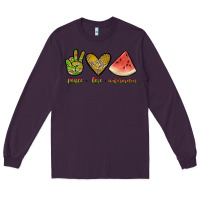 Plum peace love watermelon Long Sleeve Tee - JahusDesignShop