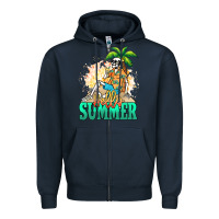 Navy Hello summer skeleton Zipper Hoodie - NancyCooperArtShop