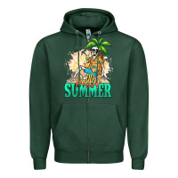 Sports Green Hello summer skeleton Zipper Hoodie - NancyCooperArtShop