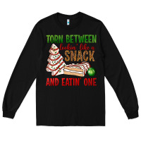 Black torn between lookin' like a snack and eatin' one bbs Long Sleeve Tee - BundleAndBundleShop