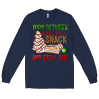 Navy torn between lookin' like a snack and eatin' one bbs Long Sleeve Tee - BundleAndBundleShop