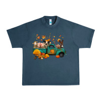 Midnight Navy fall farm animals truck nancy Urban Heavy Tee - NancyCooperArtShop