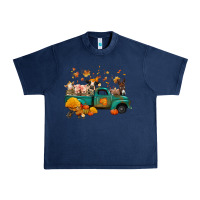 Navy fall farm animals truck nancy Urban Heavy Tee - NancyCooperArtShop