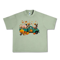 Oil Green fall farm animals truck nancy Urban Heavy Tee - NancyCooperArtShop