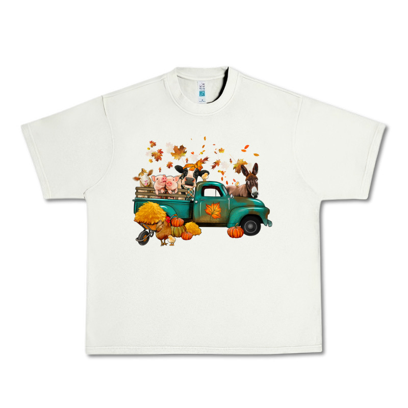 Fall Farm Animals Truck Nancy Urban Heavy Tee by NancyCooperArtShop | Teevron