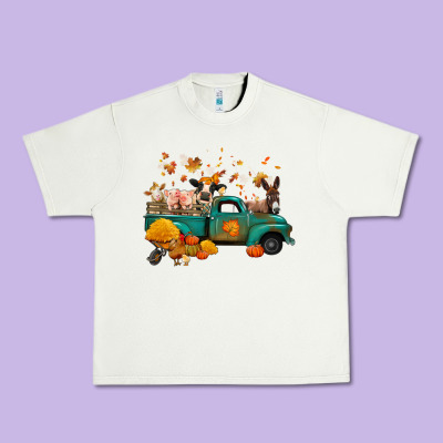 Fall Farm Animals Truck Nancy Urban Heavy Tee Designed By Nancycooperartshop