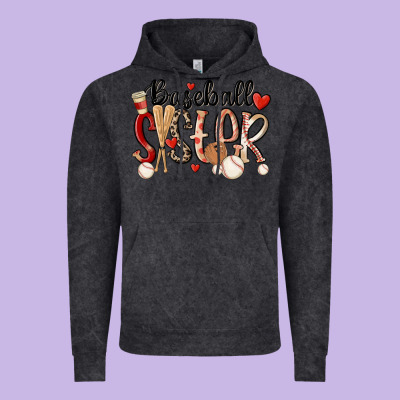 Baseball Sister Vintage Hoodie Designed By Maliassmallbusiness