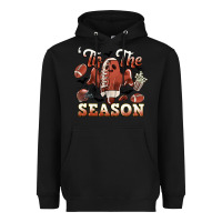 Black tis the season football halloween Heavyweight Hoodie - CowGirlArtShop