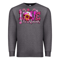 Charcoal Heather love christmas pink Premium Sweatshirt - CowGirlArtShop