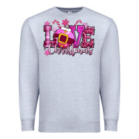 Heather Grey love christmas pink Premium Sweatshirt - CowGirlArtShop