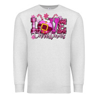 Oatmeal Heather love christmas pink Premium Sweatshirt - CowGirlArtShop