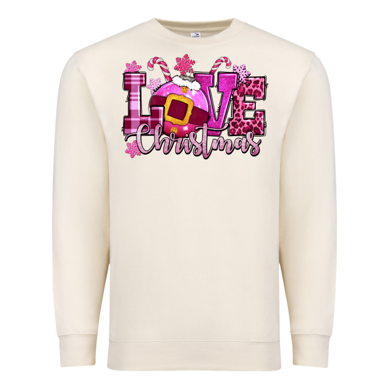 Love Christmas Pink Premium Sweatshirt by CowGirlArtShop | Teevron