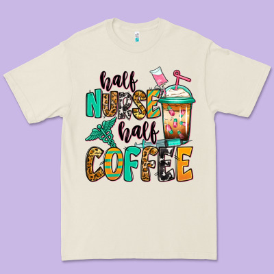 Half Nurse Half Coffee Premium Tee Designed By Jasminsmagicworld