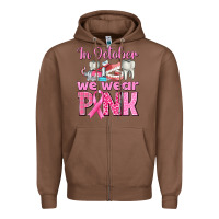 Chestnut in october we wear pink breast cancer awareness Zipper Hoodie - texasbilliewilder