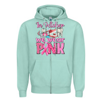 Seafoam in october we wear pink breast cancer awareness Zipper Hoodie - texasbilliewilder