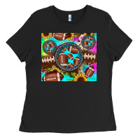 Football Tie Dye Gemstone Sunflower Ladies Tee | Teevron