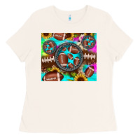Bone football tie dye gemstone sunflower Ladies Tee - JahusDesignShop