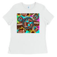 White football tie dye gemstone sunflower Ladies Tee - JahusDesignShop
