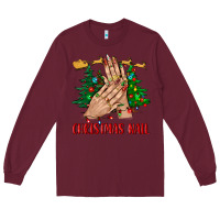 Burgundy christmas nail bbs Long Sleeve Tee - BundleAndBundleShop